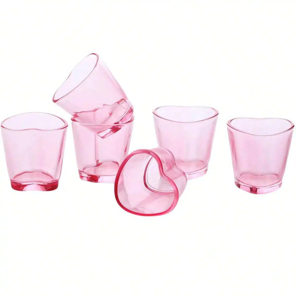 💖 Lot de 6 verres à liqueur en forme de cœur