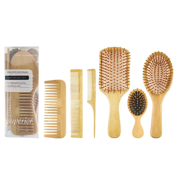 Brosse à cheveux en bois de bambou – Une touche naturelle pour des cheveux et un cuir chevelu sains 🌿✨