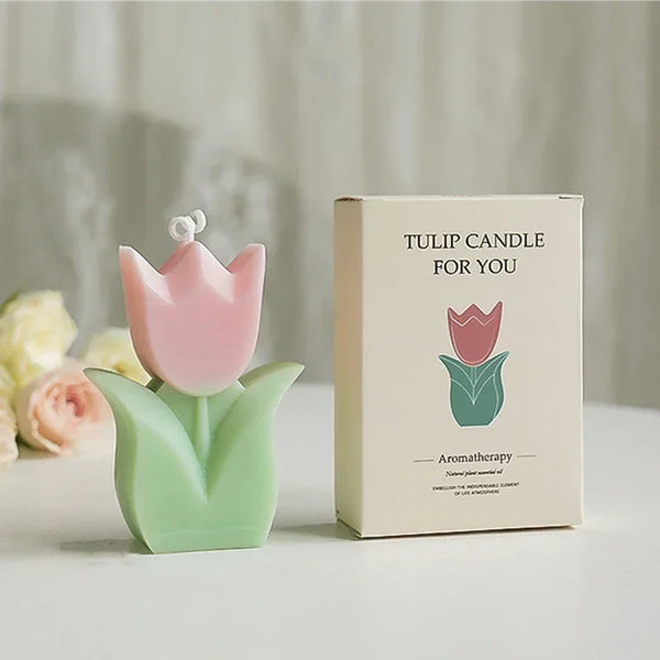 Velas creativas con aroma a flores de tulipán: perfectas para regalos de boda, cumpleaños y decoración del hogar 🌸🕯️