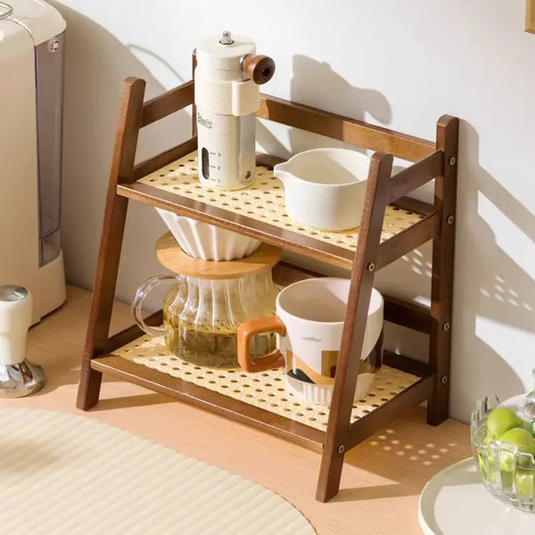 Bamboo Storage Rack Double Layer