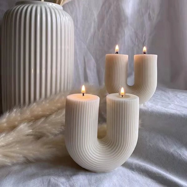 Velas perfumadas en forma de U para la decoración del hogar 🕯️✨