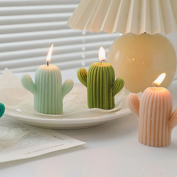 Small Cactus Scented Wax Candle