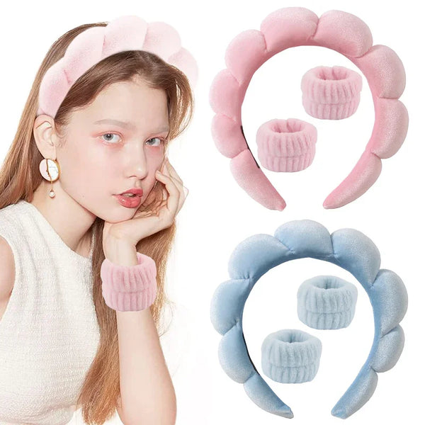 Sponge Spa Headband and Wristbands