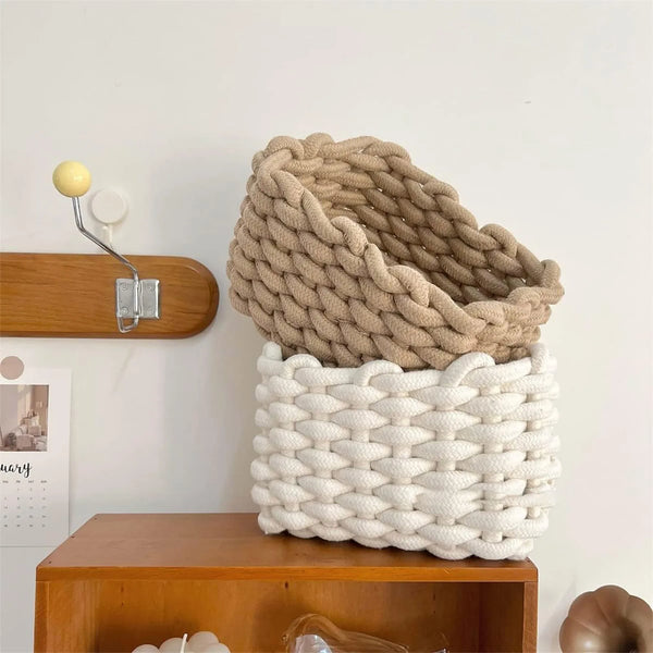 Panier de rangement en coton fait main