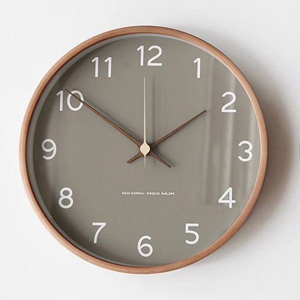 Wood & Transparent Glass Wall Clock