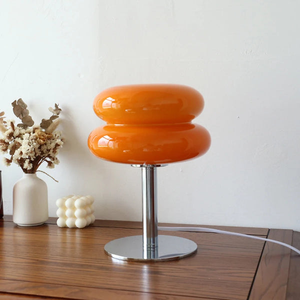 Lampe de table en verre Macaron – Gradation trichromatique pour chambre et salon