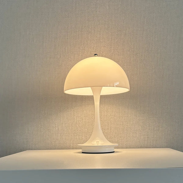 Petite lampe de table LED sans fil en forme de champignon – Une élégance simple pour votre espace épuré 🍄✨