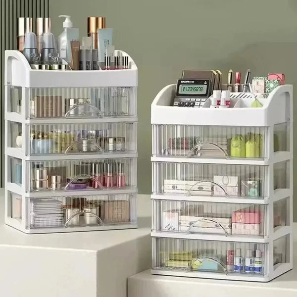 Boîte de rangement multicouche pour maquillage et bijoux