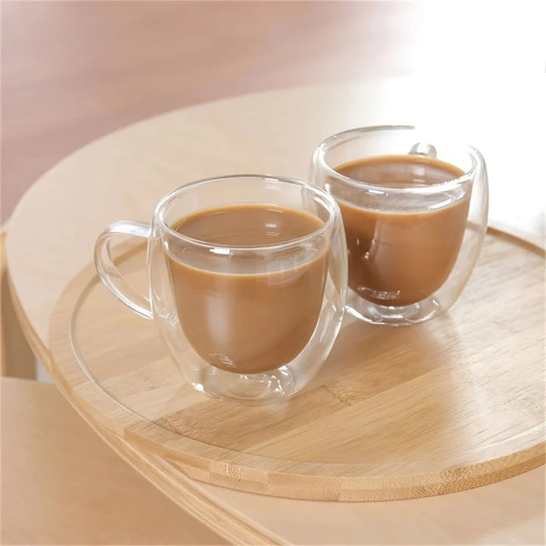 Tasse à café en verre borosilicaté à double paroi