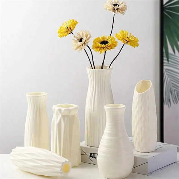 Vase nordique en plastique – Un ajout simple et élégant à votre décoration intérieure 🌿🌸