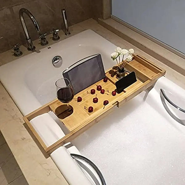 Extendable Bamboo Bathtub Caddy Tray