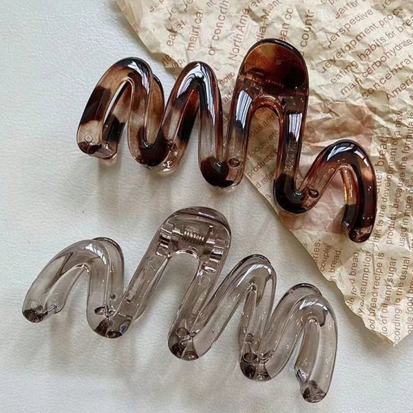 Glossy Amber Brown Hair Clips