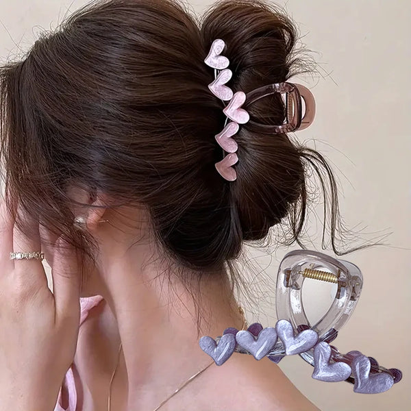 Pinzas para el pelo con forma de corazón sencillas